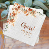 パーソナライズされたエレガント水の色フローラ結婚 スタンダードカクテルナプキン