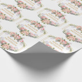 パーソナライズされたエレガント水カラーフローラガーリーシック ラッピングペーパー (角)