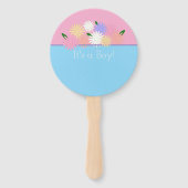 パーソナライズされたエレガント男の赤ちゃん女子の性別開示 ハンドファン (正面)