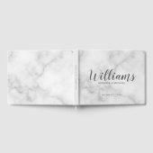 パーソナライズされたエレガント白結婚大理石 ゲストブック (全面)
