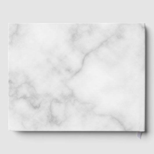 パーソナライズされたエレガント白結婚大理石 ゲストブック (裏面)