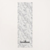 パーソナライズされたエレガント白黒大理石 ヨガマット (正面)