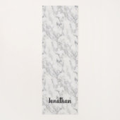 パーソナライズされたエレガント白黒大理石 ヨガマット (裏面)