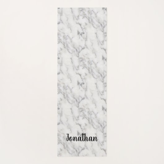 パーソナライズされたエレガント白黒大理石 ヨガマット (裏面)