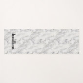 パーソナライズされたエレガント白黒大理石 ヨガマット (正面(横))