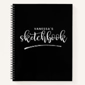 パーソナライズされたエレガント白黒 ノートブック (正面)