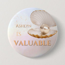 パーソナライズされたエレガント真珠肯定 缶バッジ