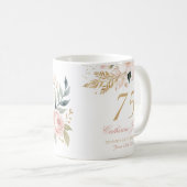 パーソナライズされたエレガント祖母75誕生日 コーヒーマグカップ (正面右)