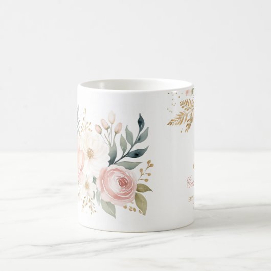 パーソナライズされたエレガント祖母75誕生日 コーヒーマグカップ (中央)