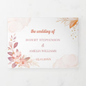 パーソナライズされたエレガント結婚のオレンの花 三つ折り招待状 (カバー)