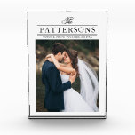 パーソナライズされたエレガント結婚の写真ブロック フォトブロック<br><div class="desc">スクリプエレガントトスタイリッシュと結婚タイポグラフィを備えたandの写真エレガントブロックモダン。この結婚記念碑は家やオフィスに最適な展示となるだろう。贈り物としてぴったりだ。</div>