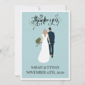 パーソナライズされたエレガント結婚サンキューカード 招待状 (正面)