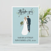 パーソナライズされたエレガント結婚サンキューカード 招待状 (スタンド正面)