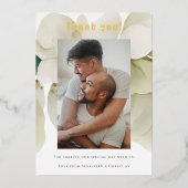パーソナライズされたエレガント結婚サンキューカード 箔招待状 (正面)