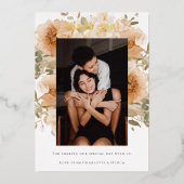 パーソナライズされたエレガント結婚サンキューカード 箔招待状 (正面)