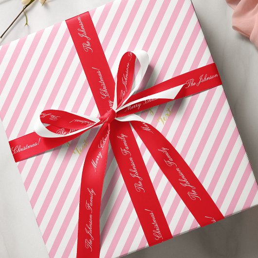パーソナライズされたエレガント聖降誕祭お祝い サテンリボン