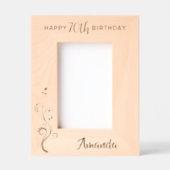 パーソナライズされたエレガント葉80誕生日 レーザー彫刻フレーム (正面)