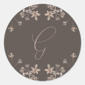パーソナライズされたエレガント野結婚花封筒 ラウンドシール (正面)