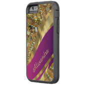 パーソナライズされたエレガント金ゴールドきらきら光る Case-Mate iPhoneケース (裏面左)