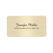 パーソナライズされたエレガント金ゴールドの手書きスクリプト ラベル (正面)