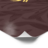 パーソナライズされたエレガント金ゴールドイスラム結婚アラビア ポスター (コーナー)