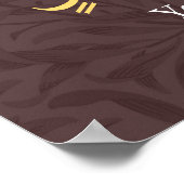 パーソナライズされたエレガント金ゴールドイスラム結婚アラビア ポスター (角)