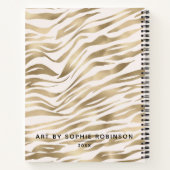 パーソナライズされたエレガント金ゴールドガーリーSketchbook ノートブック (裏面)