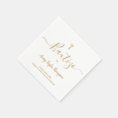 パーソナライズされたエレガント金ゴールドクロススペインの スタンダードカクテルナプキン (角)