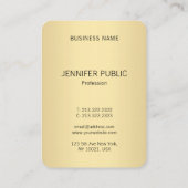 パーソナライズされたエレガント金ゴールドモダンテンプレート 名刺 (裏面)