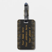 パーソナライズされたエレガント金ゴールドリーフ荷物タグ ラゲッジタグ (裏面縦)