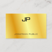 パーソナライズされたエレガント金ゴールドルモノグラムモダンバス 名刺 (正面)