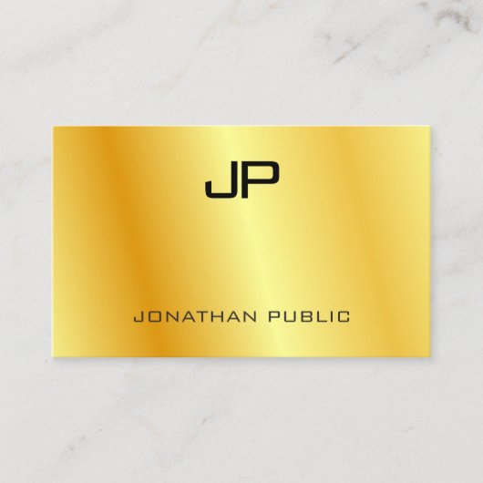 パーソナライズされたエレガント金ゴールドルモノグラムモダンバス 名刺 (正面)