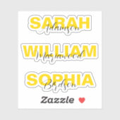 パーソナライズされたエレガント金ゴールド名シール付きビニルラベル シール (シート)