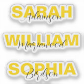 パーソナライズされたエレガント金ゴールド名シール付きビニルラベル シール (正面)