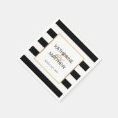 パーソナライズされたエレガント金ゴールド結婚フレーム紙 スタンダードカクテルナプキン (角)