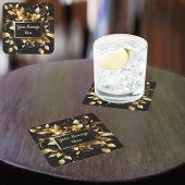 パーソナライズされたエレガント金ゴールド スクエアペーパーコースター