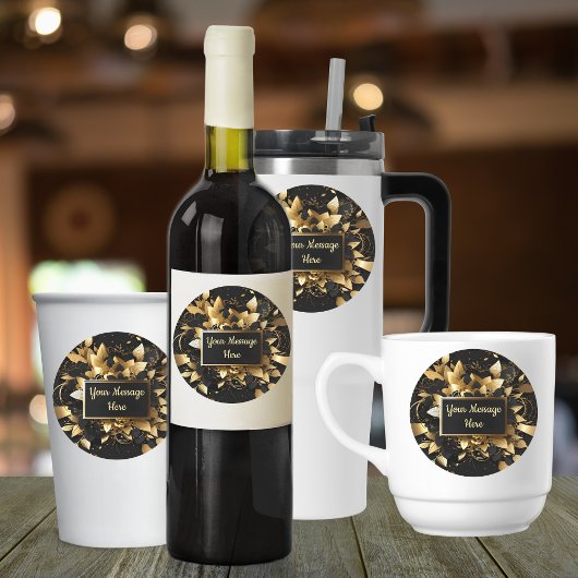 パーソナライズされたエレガント金ゴールド ラベル