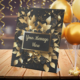 パーソナライズされたエレガント金ゴールド 台座サイン