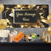 パーソナライズされたエレガント金ゴールド 横断幕