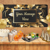 パーソナライズされたエレガント金ゴールド 横断幕