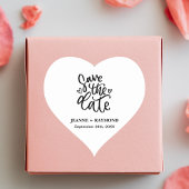パーソナライズされたエレガントClean Wedding日付を保存 ハートシール