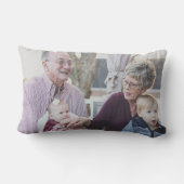 パーソナライズされたエレガントGrandpaフォトコラージブルー ランバークッション (裏面)