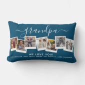パーソナライズされたエレガントGrandpaフォトコラージブルー ランバークッション (正面)