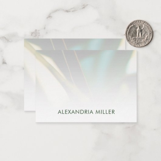 パーソナライズされたエレガントGreenery Flat Note Card ノートカード (正面/裏面インサイチュ)