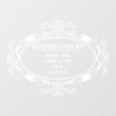 パーソナライズされたエレガントOval Frame Business Open Hour ウィンドウサイン (シート)