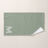 パーソナライズされたエレガントSage Green Monogram & Name バスタオルセット (ハンドタオル)