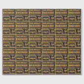 パーソナライズされたエンジニアリング名卒業年 ラッピングペーパー (フラット)