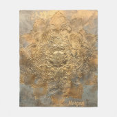 パーソナライズされたエンボス曼荼羅 | ボホエレガントギフト フリースブランケット (正面)