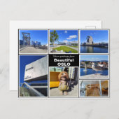 パーソナライズされたオスロコラージュ、ノルウェー ポストカード (正面/裏面)