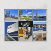 パーソナライズされたオスロコラージュ、ノルウェー ポストカード (正面)